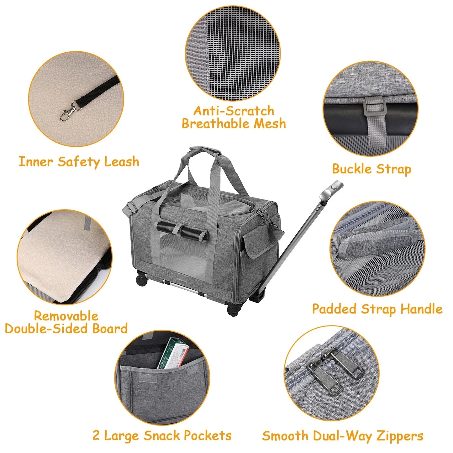 Pet Carrier with Wheels Airline Approved