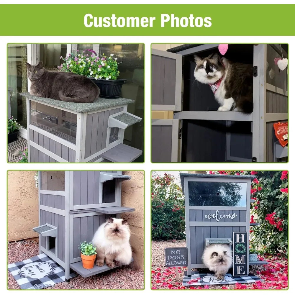 2 Story Cat Catio Enclosure Weatherproof