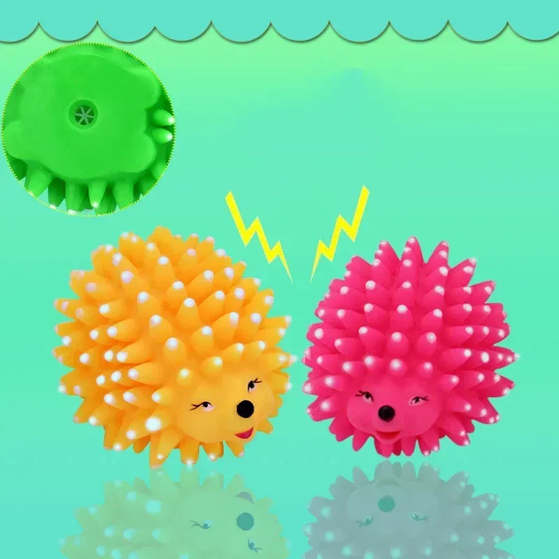 Rubber Hedgehog Soft Squeaky Ball Toy