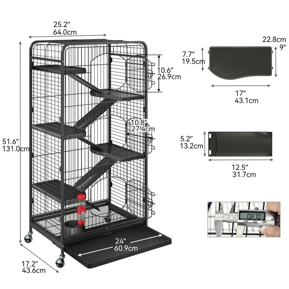 52" Large Pet Cage w/ Wheels