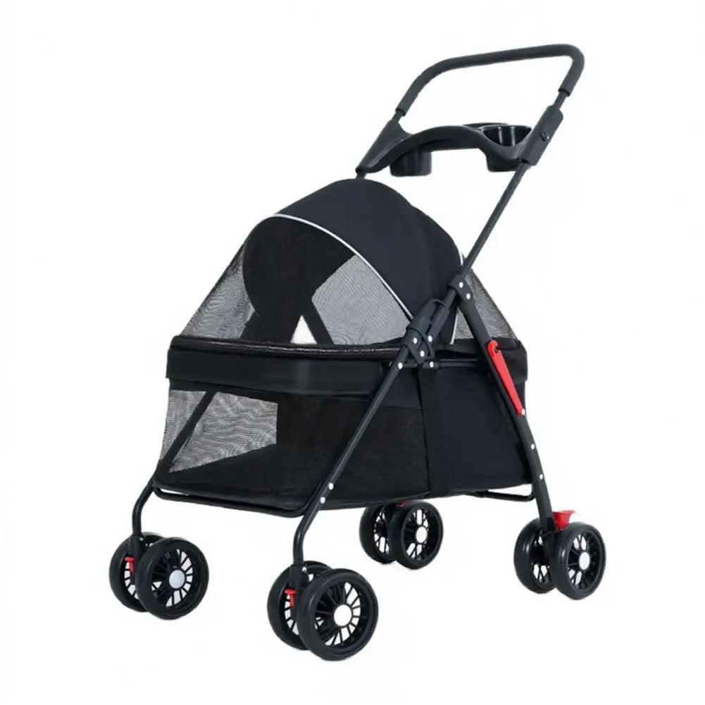 Outdoor Travel Pet Folding Cart with Cup Holder Carriers
