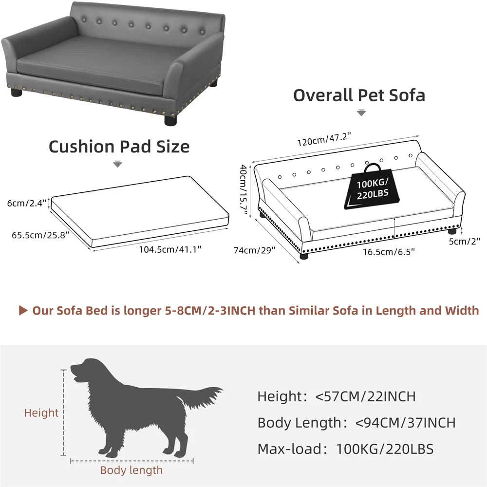 Heavy Duty Large Raised Sofa Dog Bed