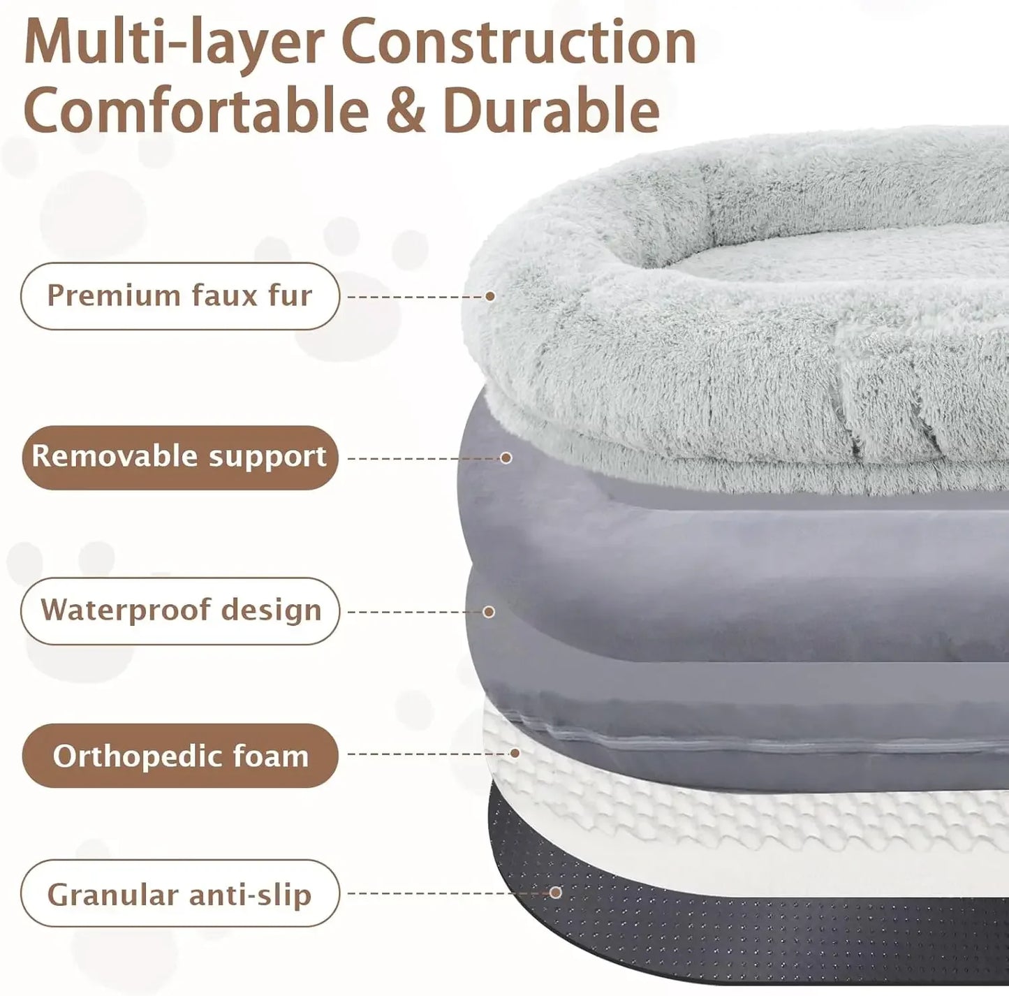 Human Dog Bed, 71''x45''x12''Size