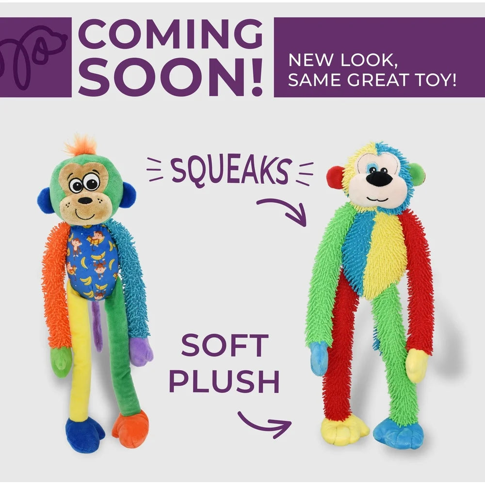 Colorful Plush Monkey Dog Toy 18 Inch