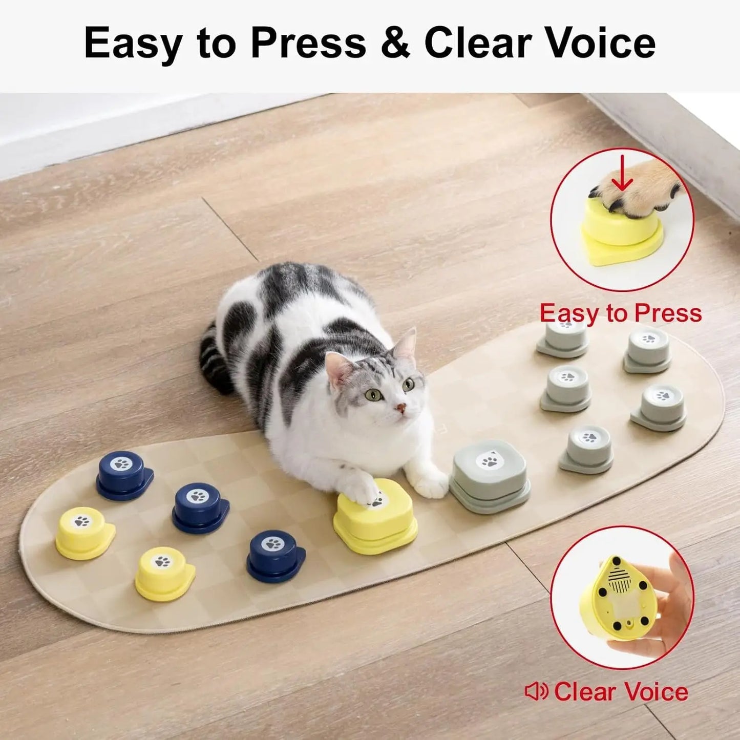 Dog Talking Button Set with Mat- 12 Pack