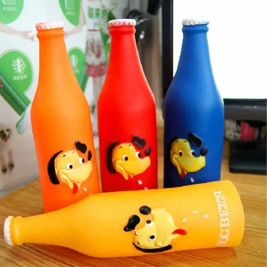 Silicone Beer Bottle Chew Squeaky Toy
