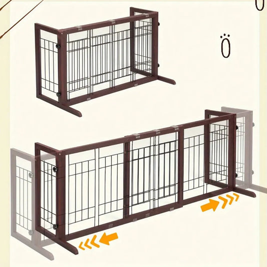38"-71" Freestanding Pet Gate Foldable