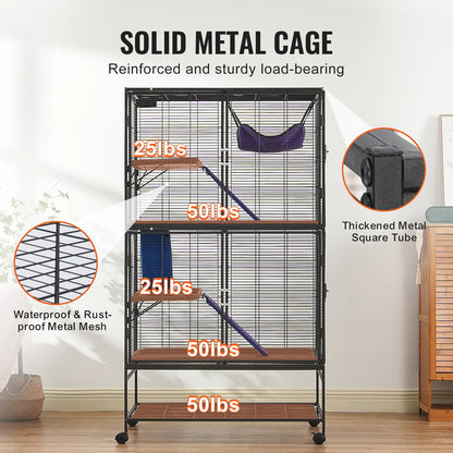 64.6" Rolling Large 4-Tier Critter Nation Cage