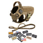 Tactical Dog Harness Collar Leash Bags Patches Set