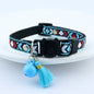 Adjustable collar with tassels and bells embellished pet collar