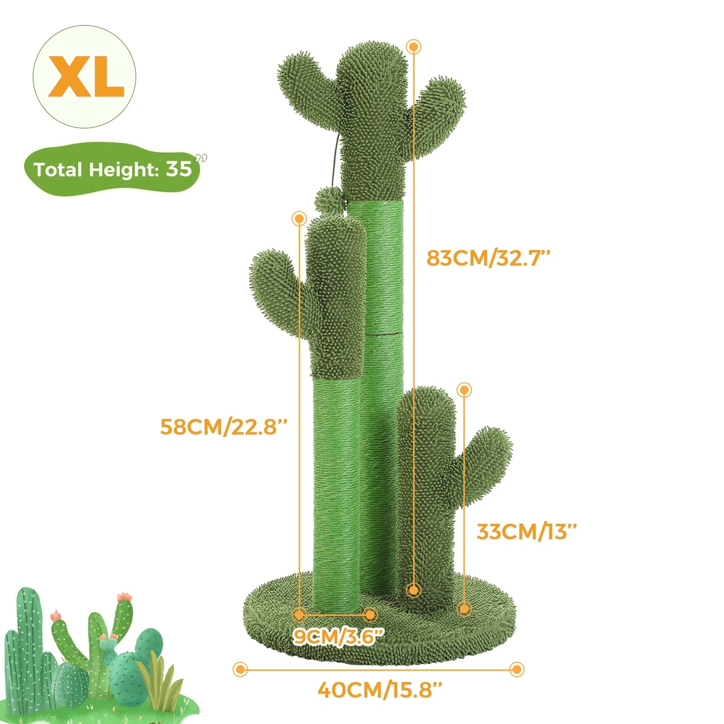 Cat Scratching Post with 3 Natural Scratching Poles