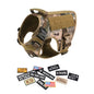 Tactical Dog Harness Collar Leash Bags Patches Set