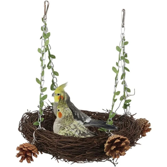 Natural Rattan Nest Bird Swing