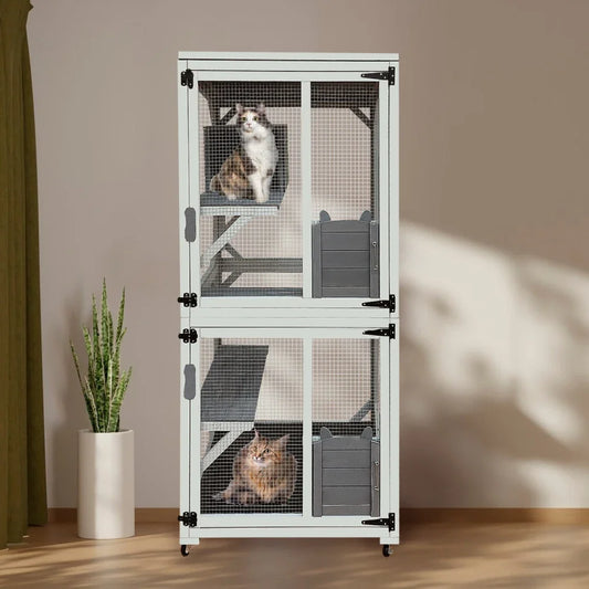 30.7"  Wooden Catio Outdoor Cat Enclosure