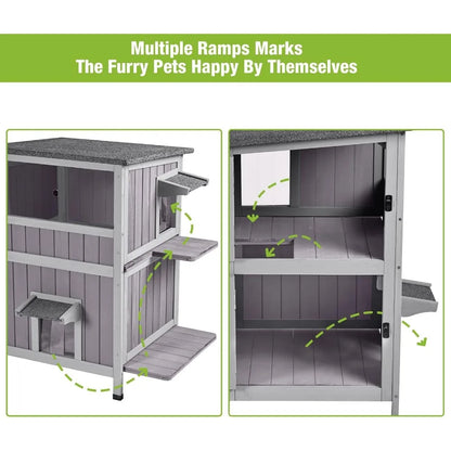 2 Story Cat Catio Enclosure Weatherproof