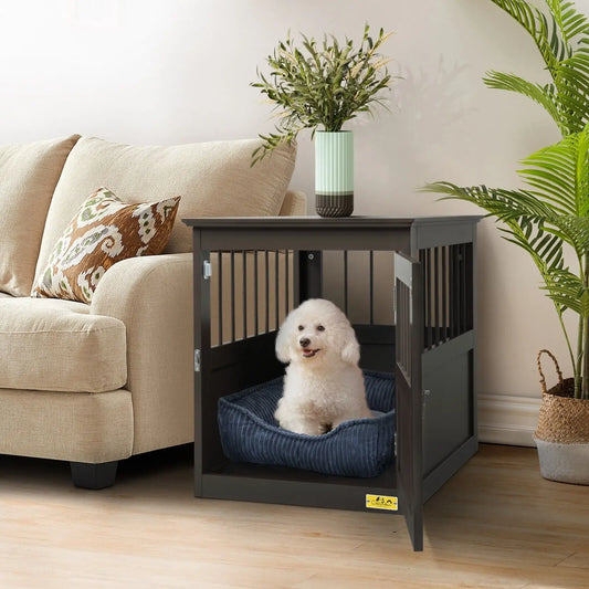 Wooden Dog Crate Night Stand End Table