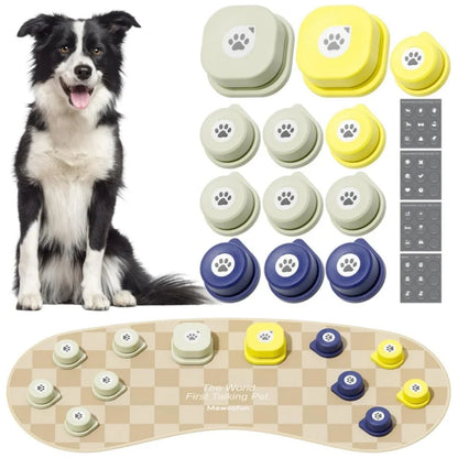 Dog Talking Button Set with Mat- 12 Pack