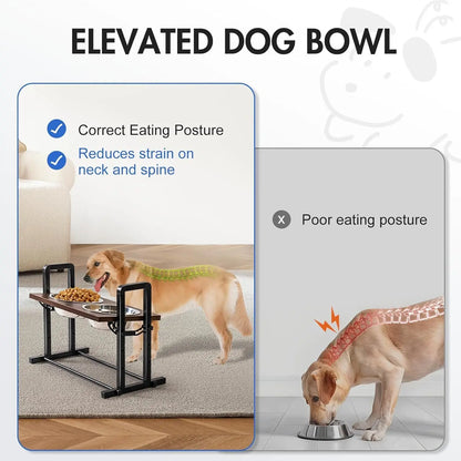 Raised Dog Stainless Steel Bowls
