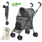 Pet Stroller with Brakes And Storage- Pink