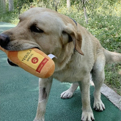 6 Plush Alcohol - Bottle Shaped Dog Toys with Sound