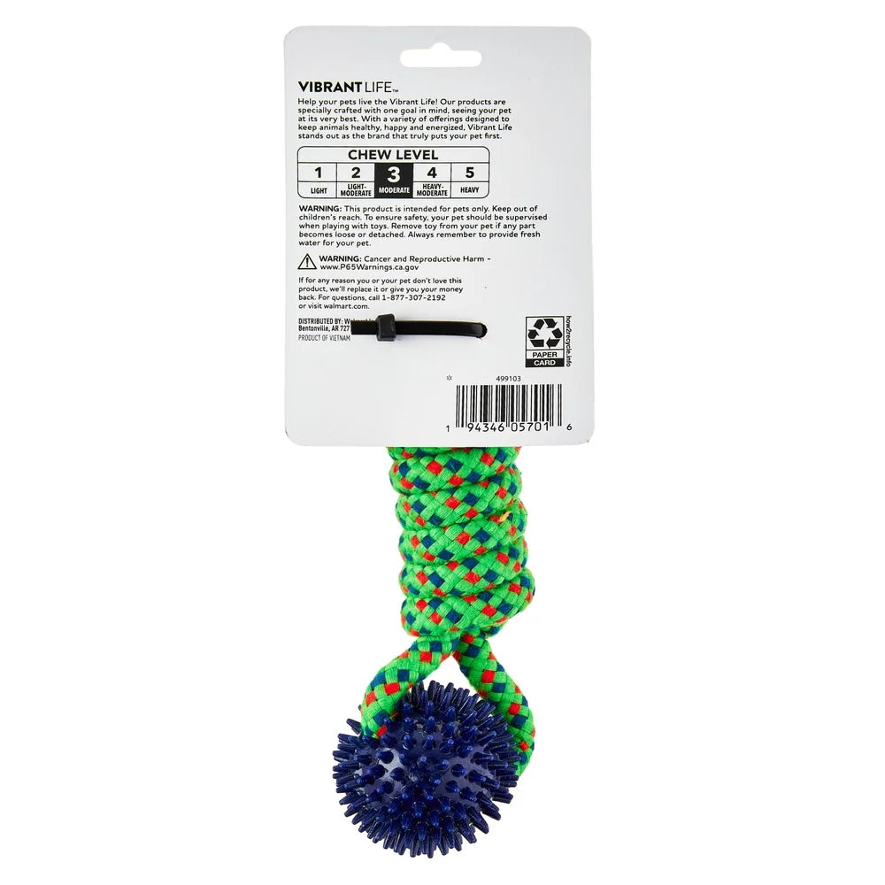 Chew Toy with Rope Coil and Spiky Balls