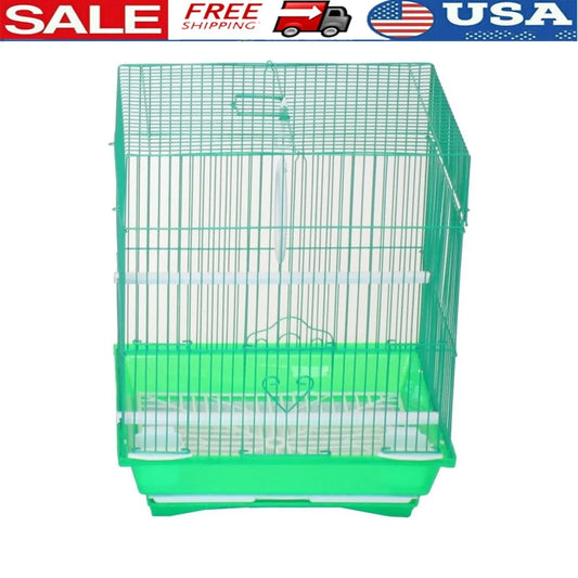 Flat Top Parakeet Cage with Sliding Doors