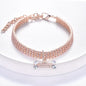 Adjustable Pet Necklace Cat Dog Collar with Diamond Zircon Bone Pendant