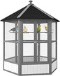 69" Large Wooden Hexagonal Bird Cage