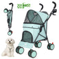 Pet Stroller with Brakes And Storage- Pink