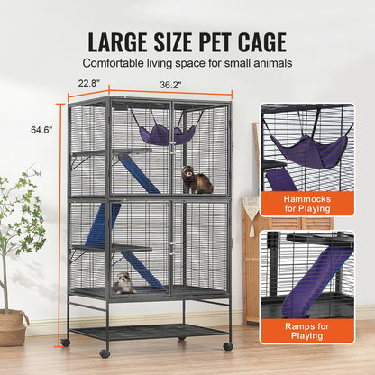 64.6" Rolling Large 4-Tier Critter Nation Cage
