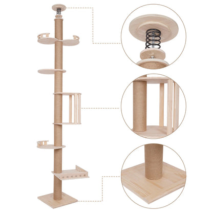 5 Layer Cat Climbing Frame Cat Tower Floor To Ceiling