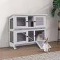 Rabbit Hutch, Two Story Cage with Wheels, Collapsable