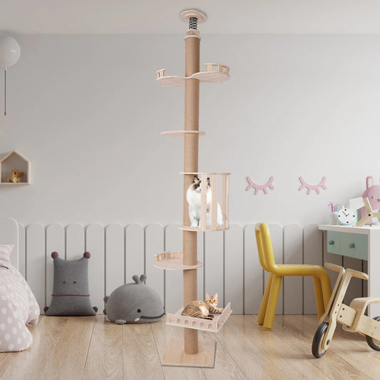 5 Layer Cat Climbing Frame Cat Tower Floor To Ceiling