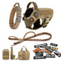 Tactical Dog Harness Collar Leash Bags Patches Set
