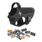Tactical Dog Harness Collar Leash Bags Patches Set