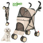 Pet Stroller with Brakes And Storage- Pink