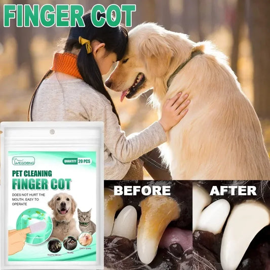 20-Piece Wet Wipe Dog Toothbrush