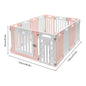 (Pink-White) 12 Panels Pet Playpen with Door
