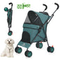 Pet Stroller with Brakes And Storage- Pink