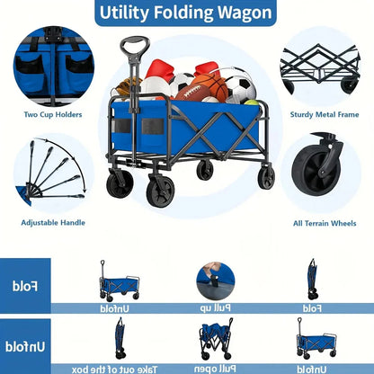 Wagon Cart Foldable Heavy Duty Utility Cart