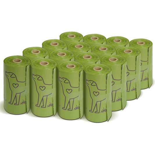 Dog Poop Bag Set with Dispenser & Leash Clip