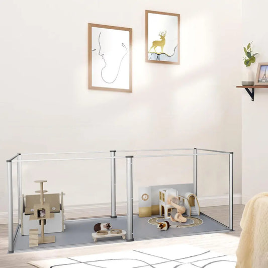 6 Panels Acrylic Pet Dog Playpen