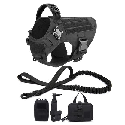 Military Dog Harness Leash Bags Set