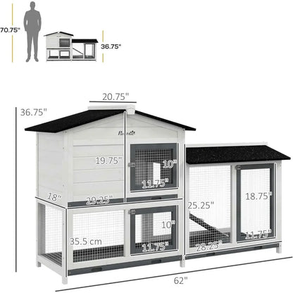 62" Small Animal Enclosure with Run Area