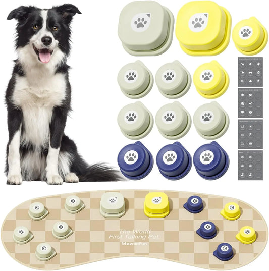 Dog Talking Button Set with Mat- 12 Pack