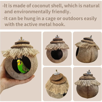 Natural Coconut Fiber Hanging Birdhouse