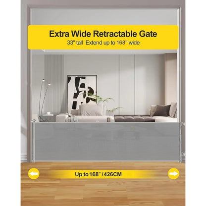 Retractable Pet Gate- 168" Mesh Gate
