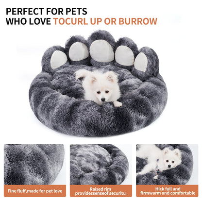 Cozy Comfy Pet Dog Bed Paw Shape Warm Dog Bed