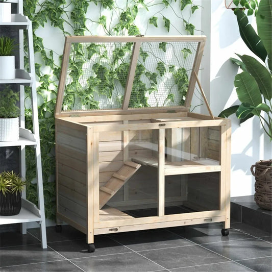 Wood Rabbit Hutch- For Small Animals