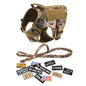 Tactical Dog Harness Collar Leash Bags Patches Set